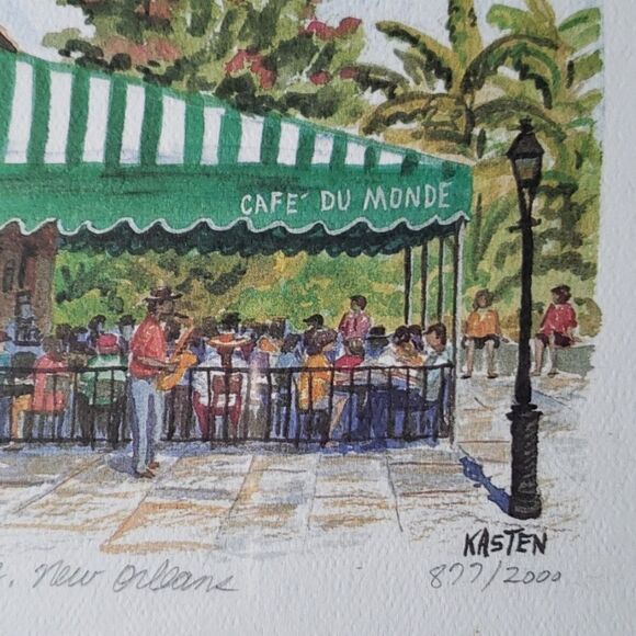 Cafe du Monde print signed and numbered. - Picture 2 of 3